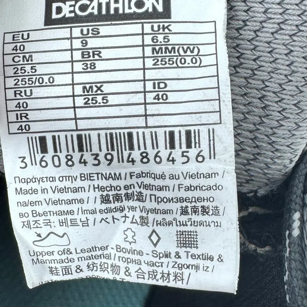 Quechua Decathlon MH100 Hiking Shoes Waterproof 8397090 Blue Grey Womens Size 9